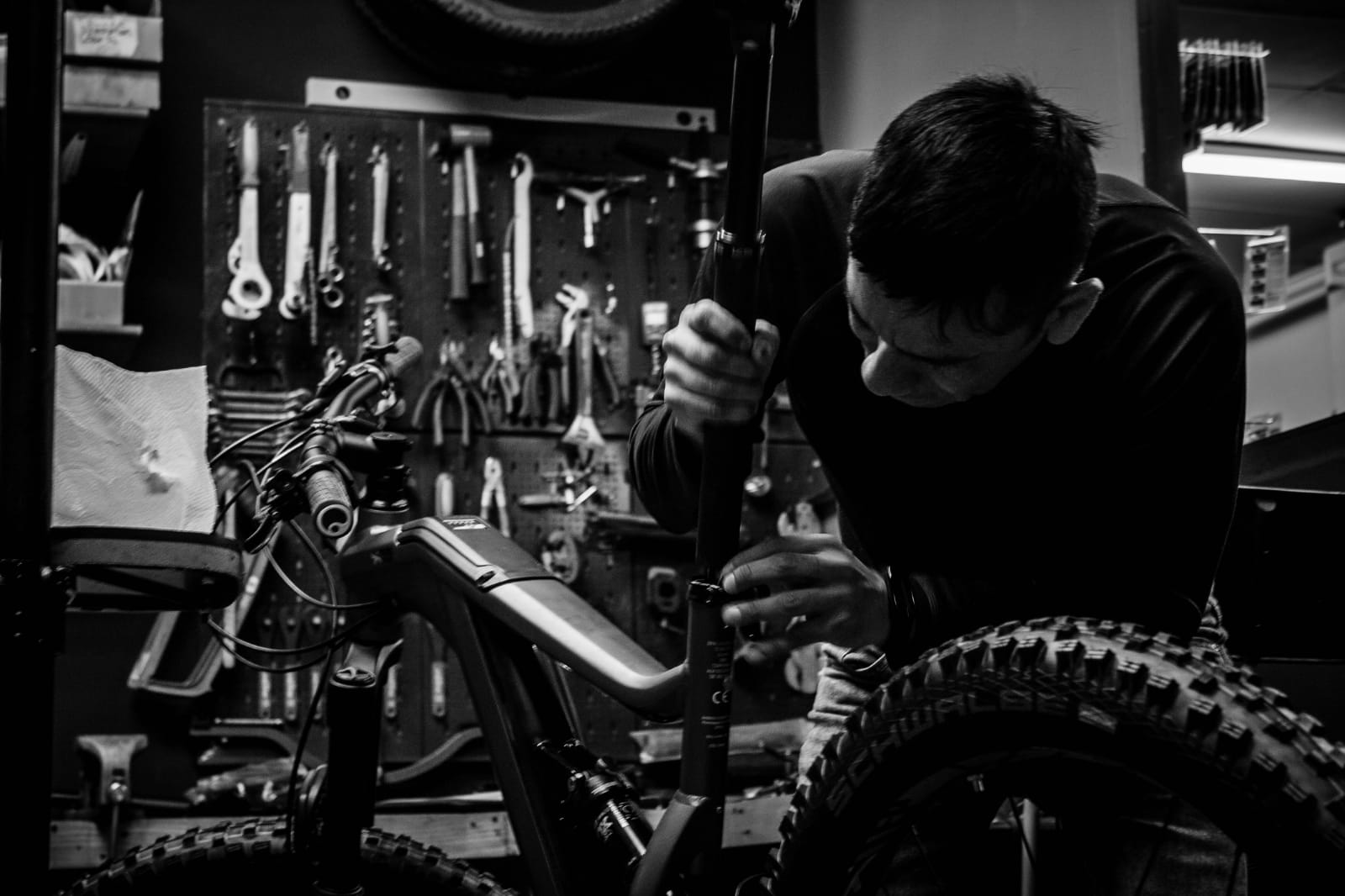 Reparación de bicicletas en taller