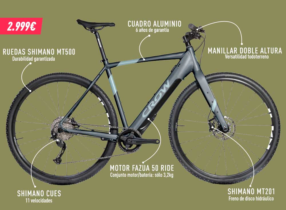 Bicicleta eléctrica Gravel Crow GRAVITAL RISBAR SL 4