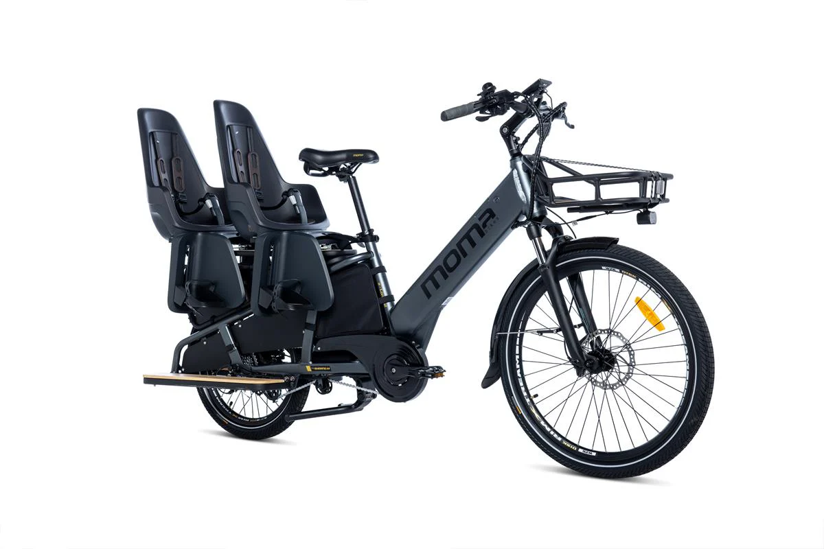 Moma Bikes E-Long Tail Con Sillas para niños